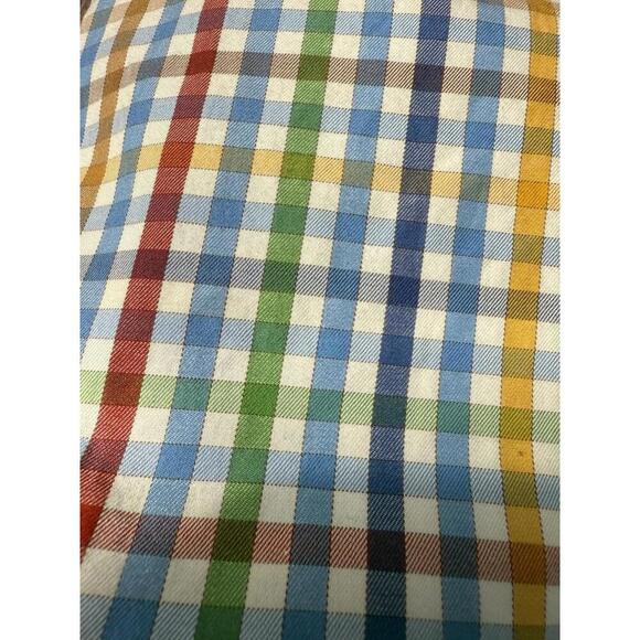 Peter Millar Shirt Adult Large Blue Multi Shepherd Check Cotton Button Up Mens - Picture 9 of 9